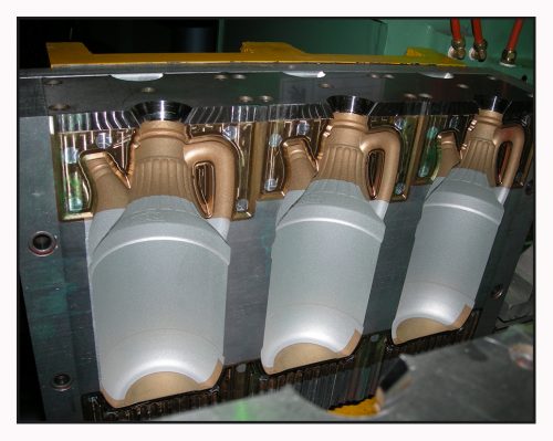 Blow mold for handle bottle