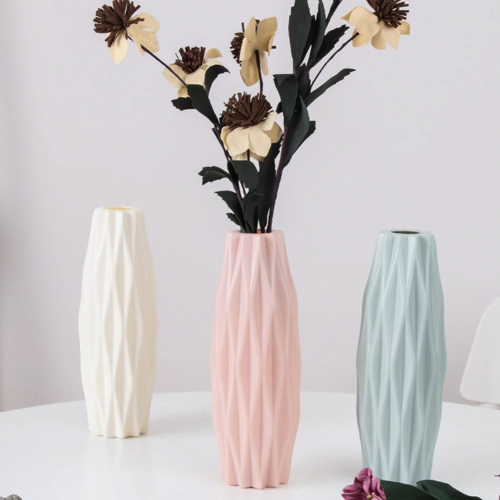 plastic flower vase made by blow molding